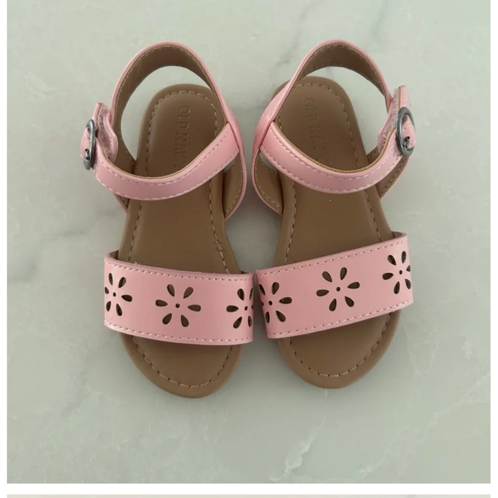 Old Navy Pink Kids Sandals with Floral Cutouts